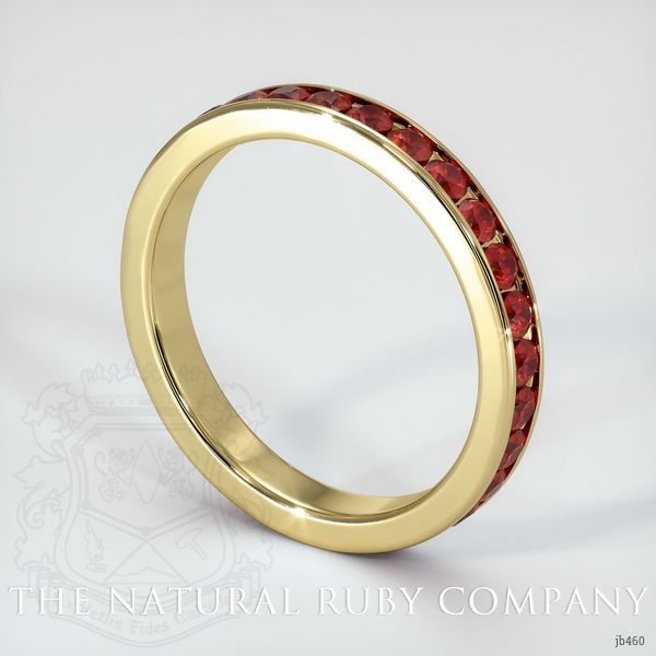 18K Yellow Gold Ruby Eternity Wedding Band