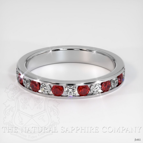 14K White Gold Ruby and Diamond Eternity Wedding Band