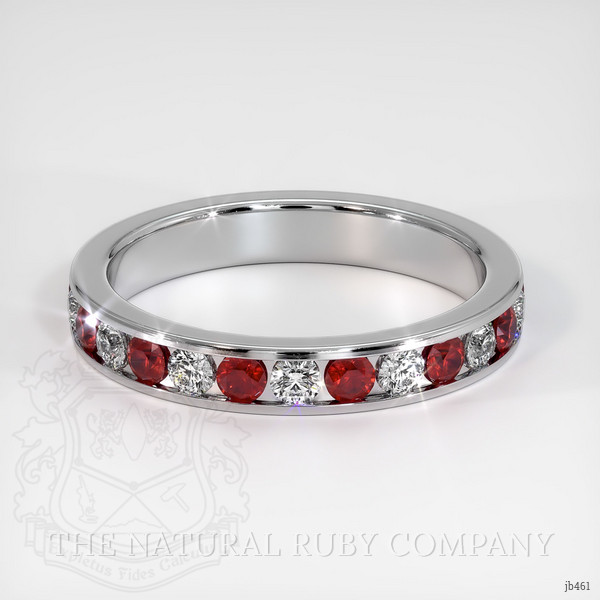14K White Gold Ruby and Diamond Eternity Wedding Band