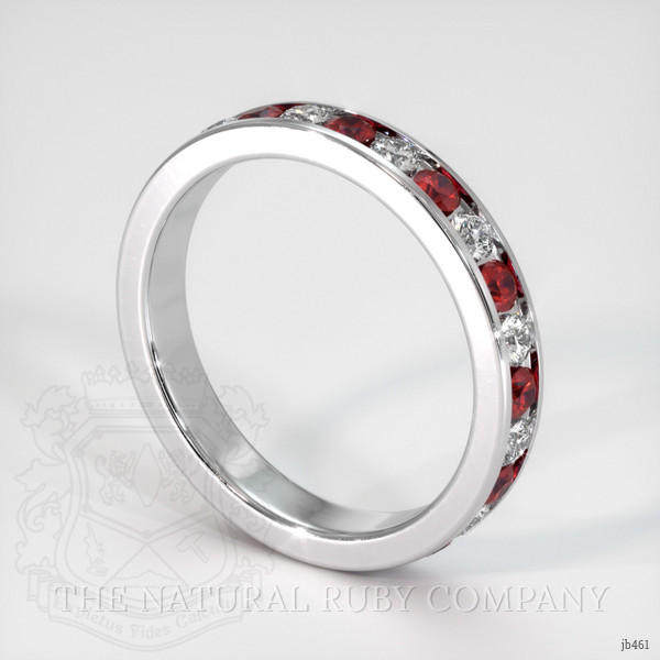 14K White Gold Ruby and Diamond Eternity Wedding Band