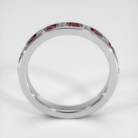 14K White Gold Ruby and Diamond Eternity Wedding Band Image