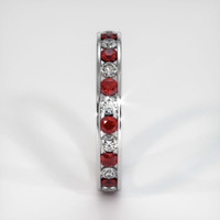 14K White Gold Ruby and Diamond Eternity Wedding Band Image