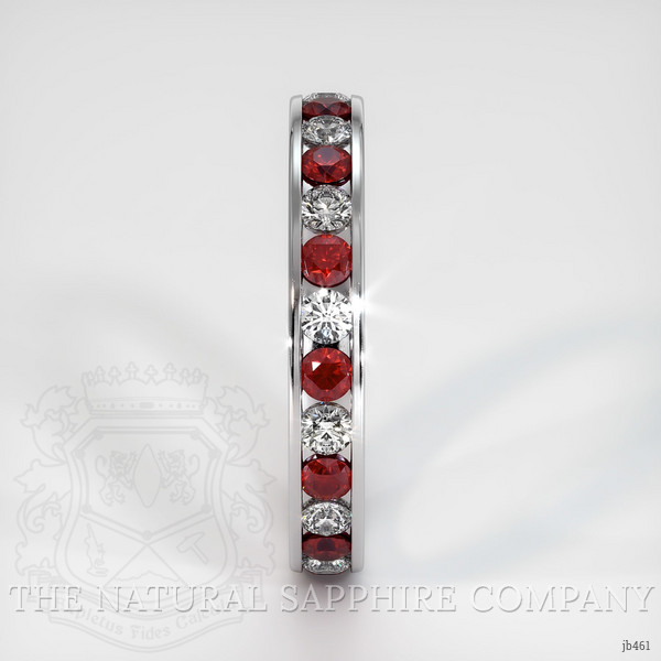 14K White Gold Ruby and Diamond Eternity Wedding Band