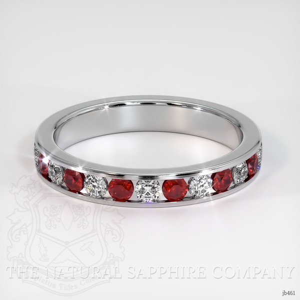 18K White Gold Ruby and Diamond Eternity Wedding Band