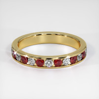 14K Yellow Gold Ruby and Diamond Eternity Wedding Band Video