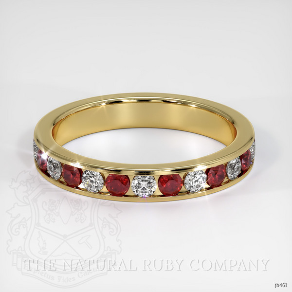 14K Yellow Gold Ruby and Diamond Eternity Wedding Band