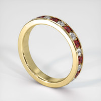 14K Yellow Gold Ruby and Diamond Eternity Wedding Band Image