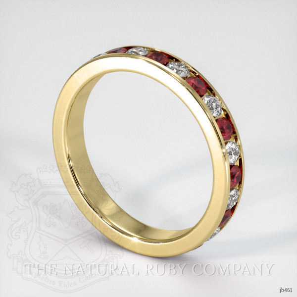 14K Yellow Gold Ruby and Diamond Eternity Wedding Band