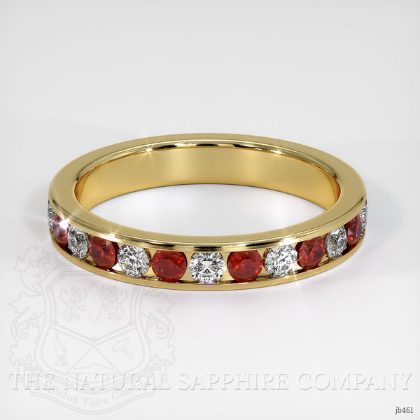 18K Yellow Gold Ruby and Diamond Eternity Wedding Band