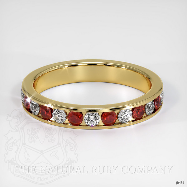 18K Yellow Gold Ruby and Diamond Eternity Wedding Band