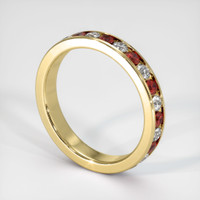 18K Yellow Gold Ruby and Diamond Eternity Wedding Band Image