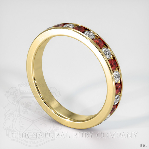 18K Yellow Gold Ruby and Diamond Eternity Wedding Band