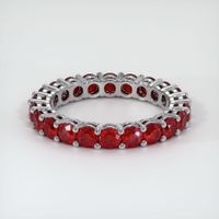 18K White Gold Ruby Eternity Wedding Band Image