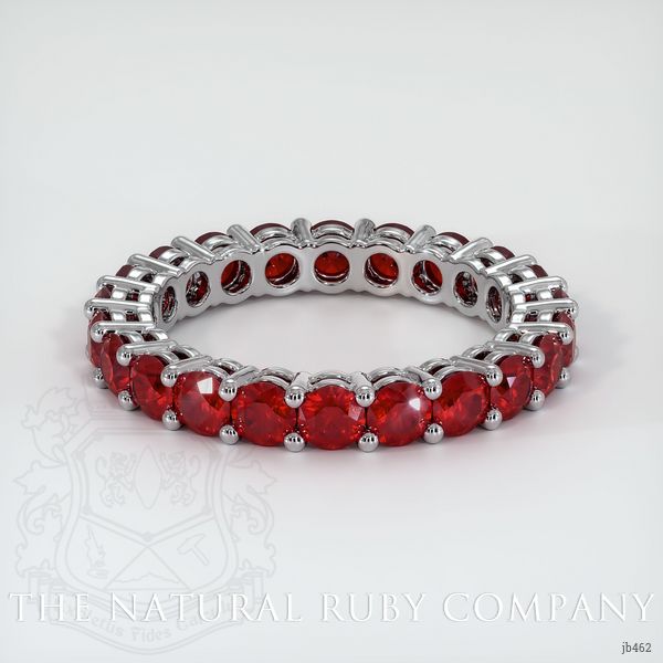 18K White Gold Ruby Eternity Wedding Band