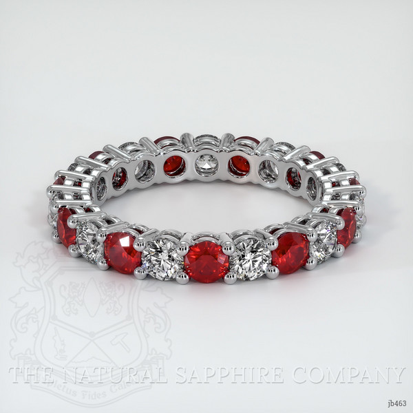 Platinum 950 Ruby and Diamond Eternity Wedding Band