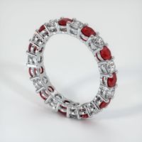 Platinum 950 Ruby and Diamond Eternity Wedding Band Image
