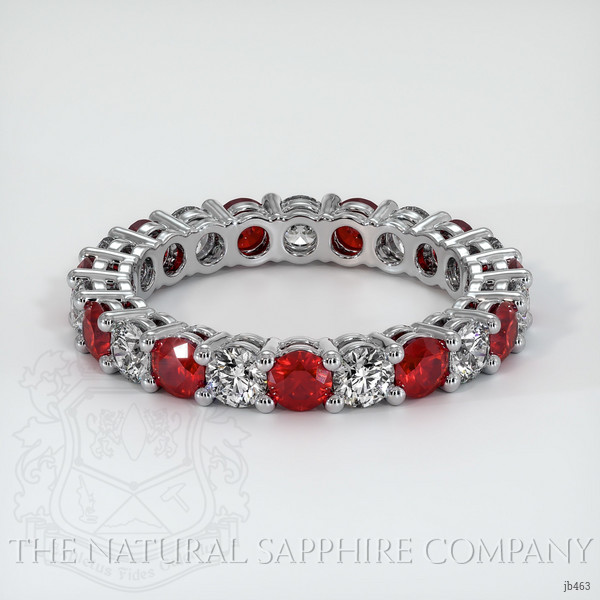 14K White Gold Ruby and Diamond Eternity Wedding Band