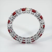 14K White Gold Ruby and Diamond Eternity Wedding Band Image
