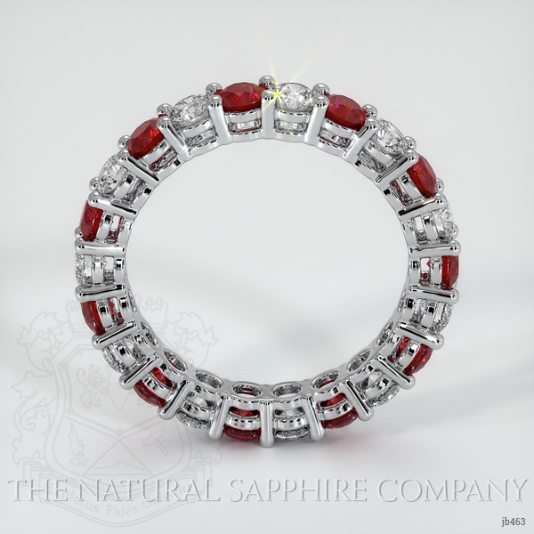 14K White Gold Ruby and Diamond Eternity Wedding Band