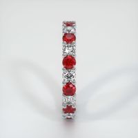 14K White Gold Ruby and Diamond Eternity Wedding Band Image
