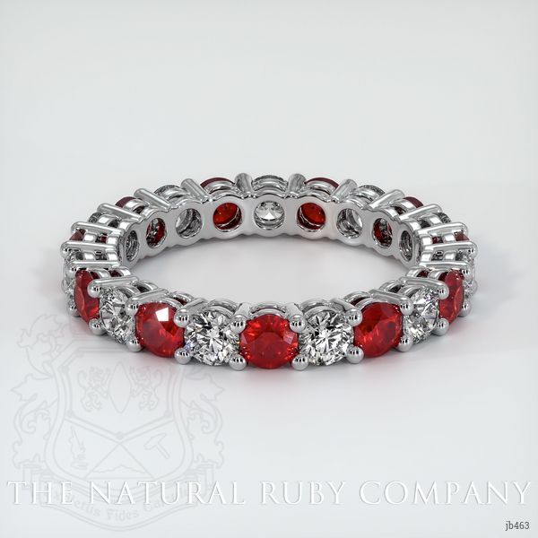 18K White Gold Ruby and Diamond Eternity Wedding Band