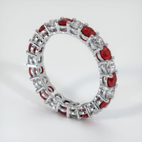 18K White Gold Ruby and Diamond Eternity Wedding Band Image