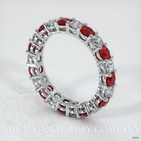 18K White Gold Ruby and Diamond Eternity Wedding Band