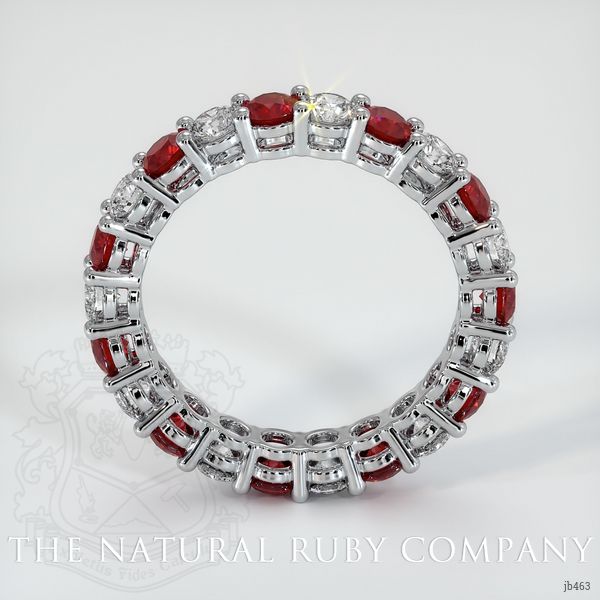 18K White Gold Ruby and Diamond Eternity Wedding Band