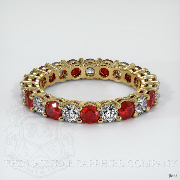 14K Yellow Gold Ruby and Diamond Eternity Wedding Band