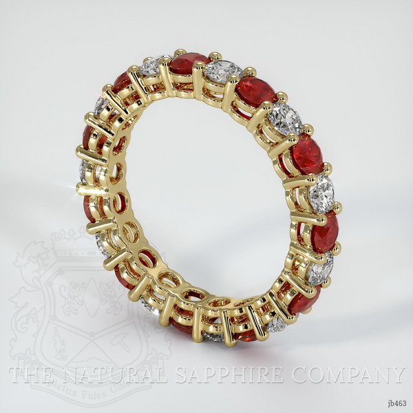14K Yellow Gold Ruby and Diamond Eternity Wedding Band