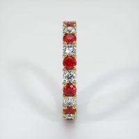 14K Yellow Gold Ruby and Diamond Eternity Wedding Band Image