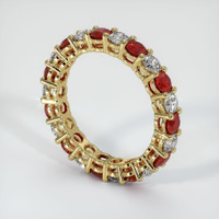 18K Yellow Gold Ruby and Diamond Eternity Wedding Band Image