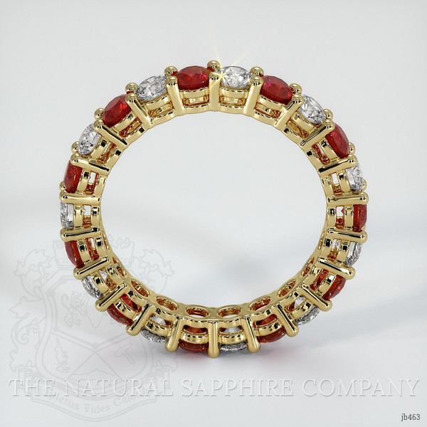 18K Yellow Gold Ruby and Diamond Eternity Wedding Band