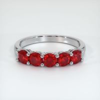 Platinum 950 Ruby Prong Wedding Band Video