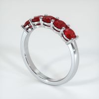 Platinum 950 Ruby Prong Wedding Band Image