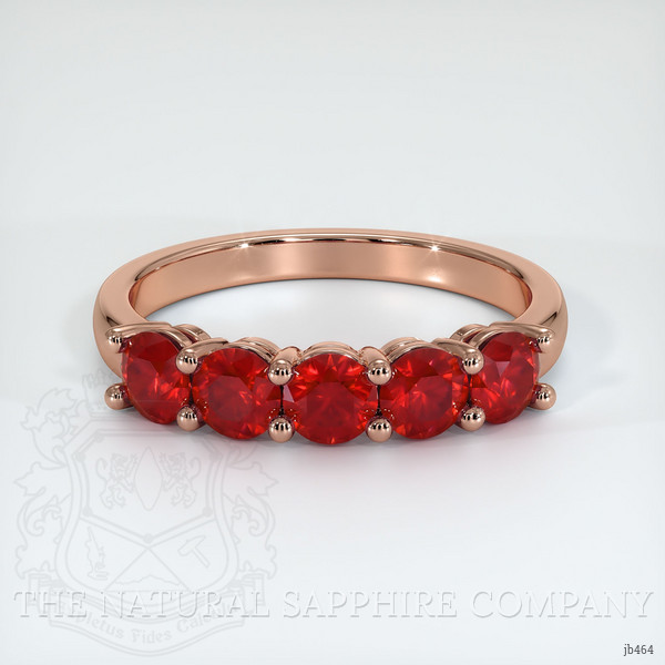 14K Rose Gold Ruby Prong Wedding Band