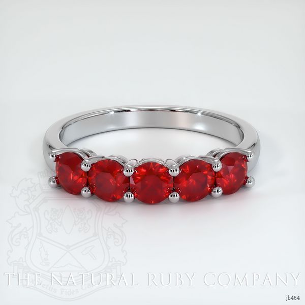 14K White Gold Ruby Prong Wedding Band