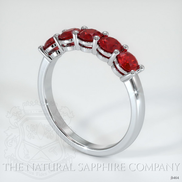 18K White Gold Ruby Prong Wedding Band