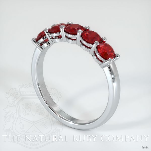 18K White Gold Ruby Prong Wedding Band