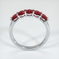 18K White Gold Ruby Prong Wedding Band Image