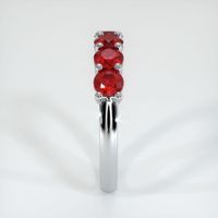 18K White Gold Ruby Prong Wedding Band Image