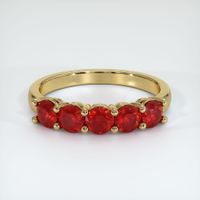 14K Yellow Gold Ruby Prong Wedding Band Video