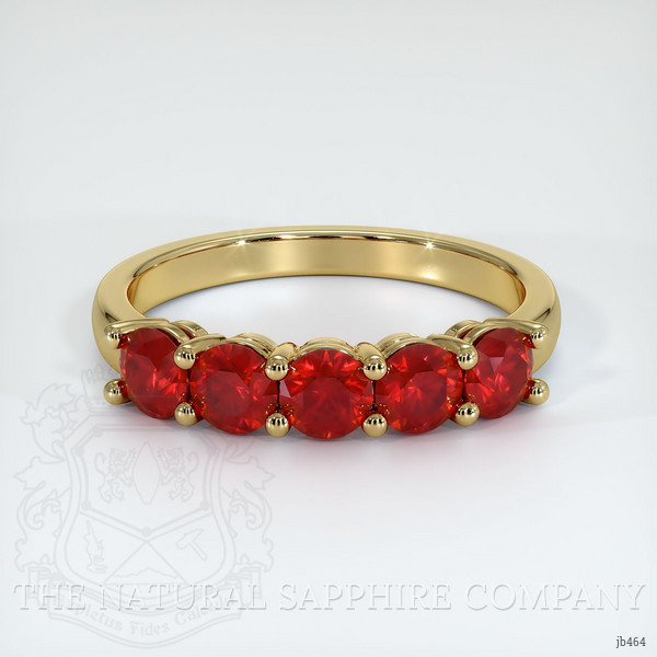 14K Yellow Gold Ruby Prong Wedding Band