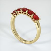 14K Yellow Gold Ruby Prong Wedding Band Image