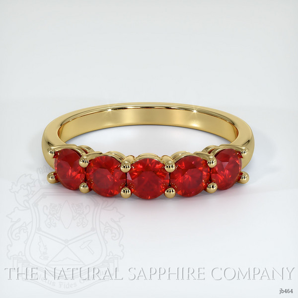 18K Yellow Gold Ruby Prong Wedding Band