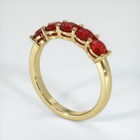 18K Yellow Gold Ruby Prong Wedding Band Image