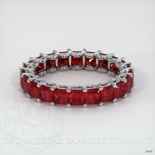 18K White Gold Ruby Eternity Wedding Band