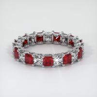 Platinum 950 Ruby and Diamond Eternity Wedding Band Video