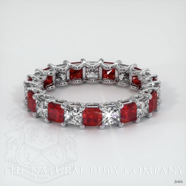 Platinum 950 Ruby and Diamond Eternity Wedding Band