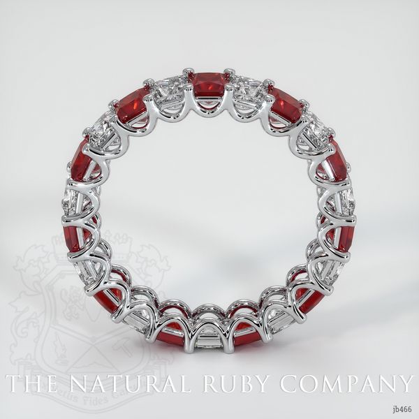 Platinum 950 Ruby and Diamond Eternity Wedding Band